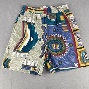 VTG Darlyn Designs Shorts Womens Size 6 Multicolor Geometric Bermuda High Rise